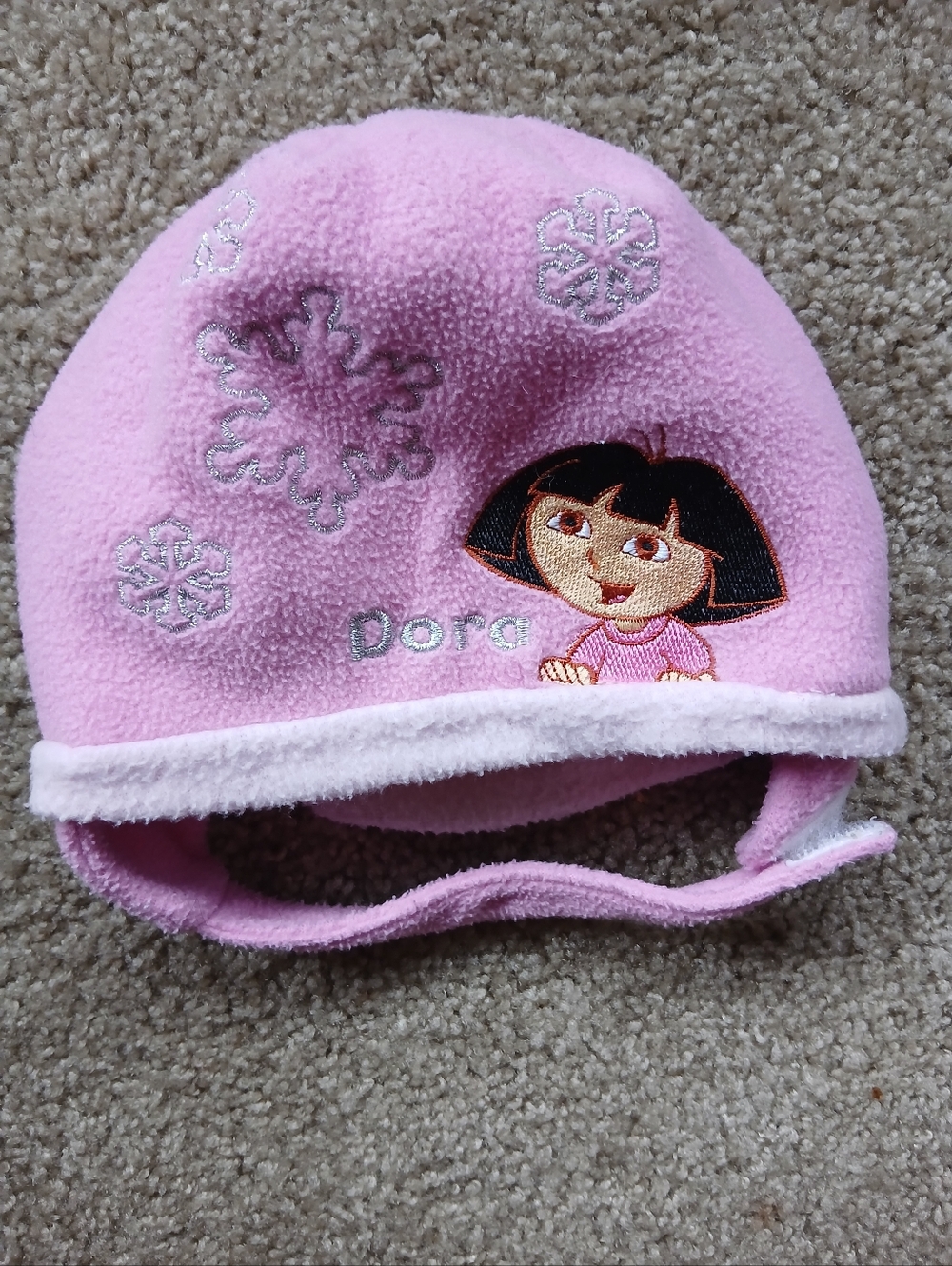 Vintage Dora the Explorer Pink Fleece Winter Hat